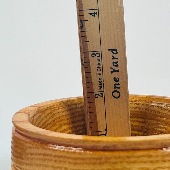 Handmade Hand Turned Wooden 3.5" Bowl,Trinket Box With Lid Fetl Bottom - Picture 8 of 9